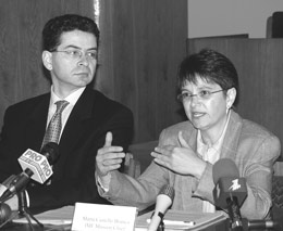 Глава миссии МВФ Марта де Кастелло Бранко и постоянный представитель МВФ в Молдове Эдгардо Руджиеро